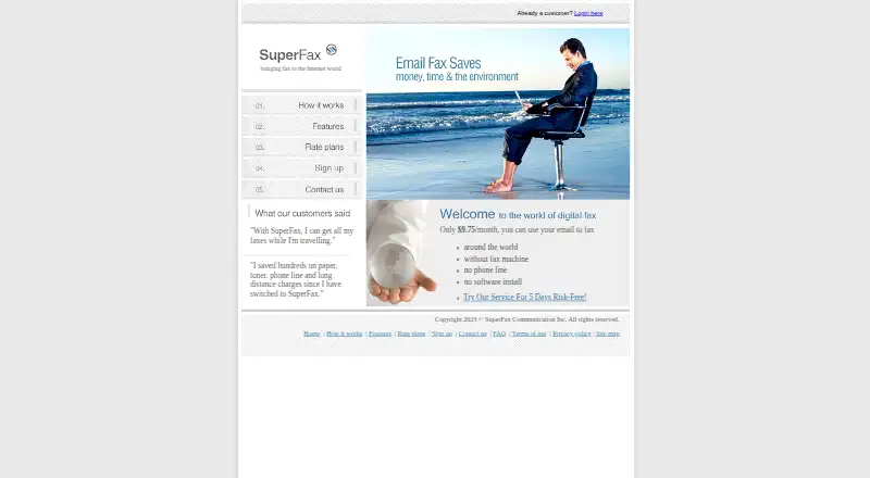 SuperFax's website