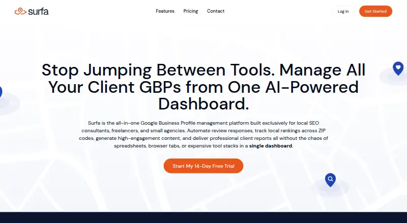 Surfa's website