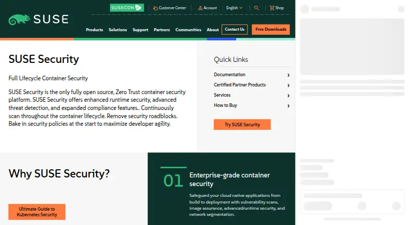 SUSE NeuVector's website