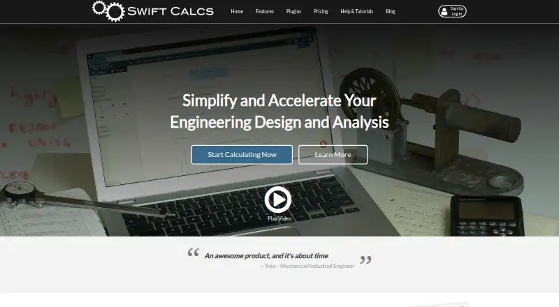 Swift Calcs's website