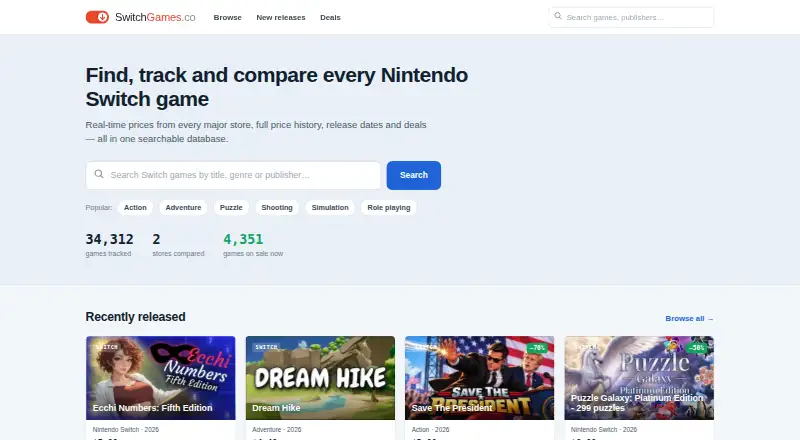 SwitchGames.co's website