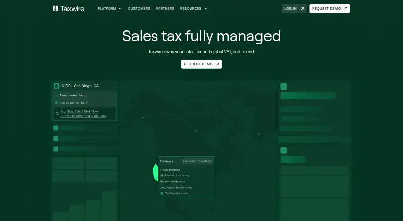 Taxwire's website