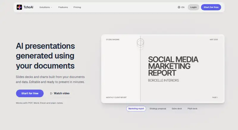 TchoAI's website