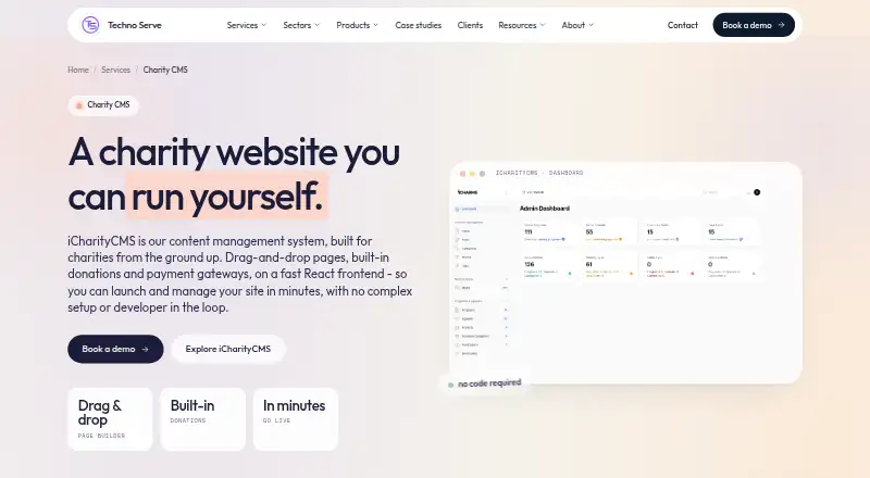iCharityCMS's website