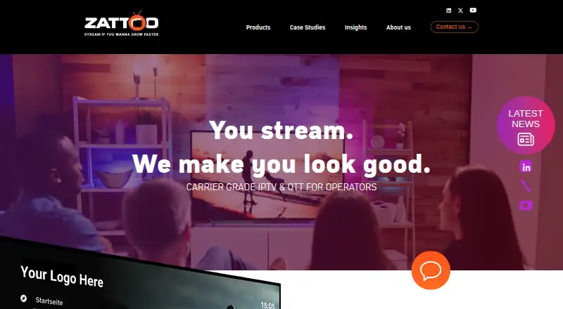 Zattoo TV Platform's website