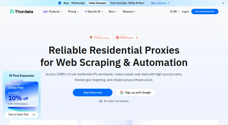 ThorData's website