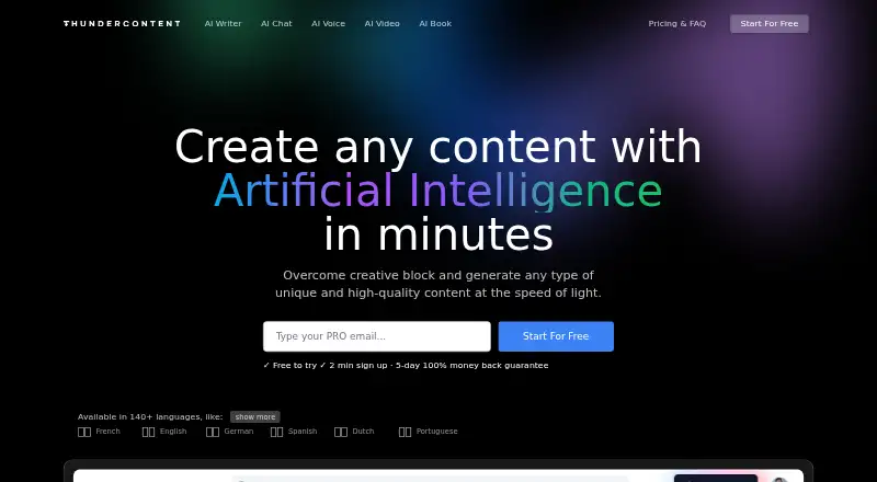 Thundercontent's website