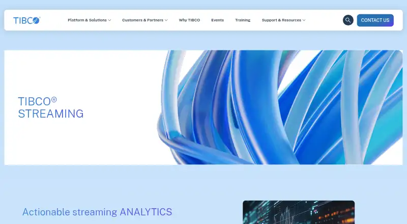 TIBCO Streaming's website