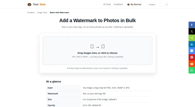 ToolMole Batch Add Watermark's website