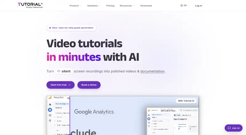 Tutorial AI's website
