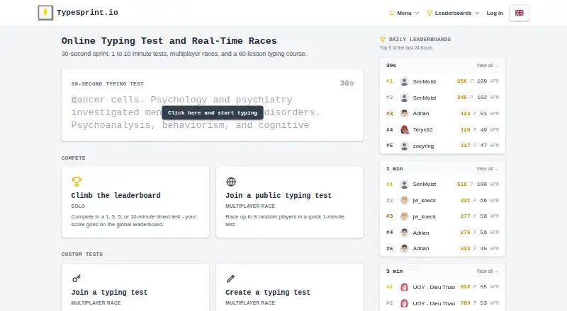 TypeSprint's website