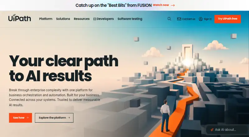 UiPath Resolve's website