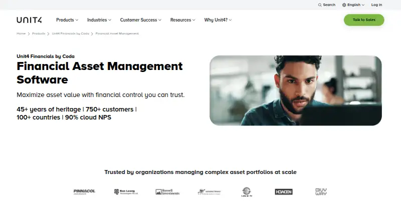 Unit4 Financial Asset Management's website