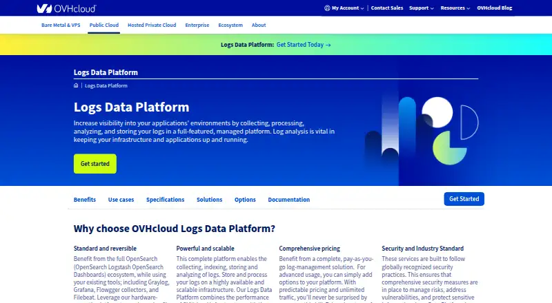 OVHcloud Logs Data Platform's website