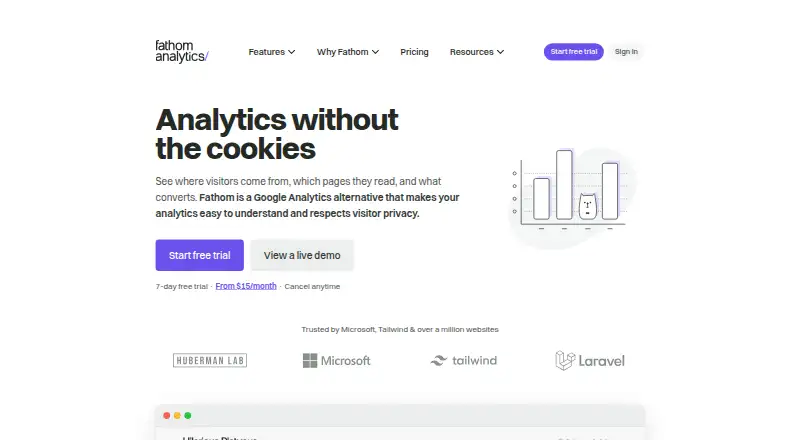 Fathom Analytics's website