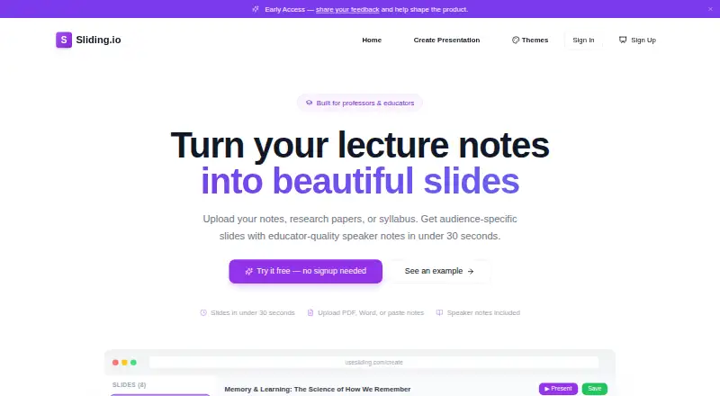 Sliding.io's website