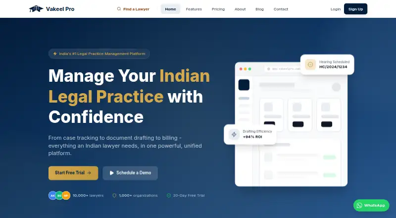 VakeelPro's website