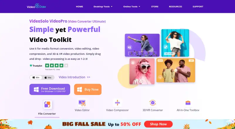 VideoSolo Video Converter Ultimate's website