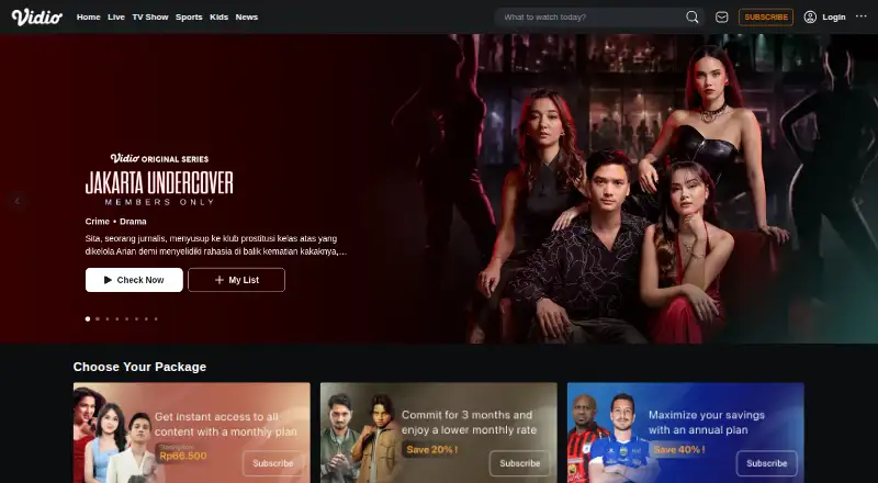 Vidio's website