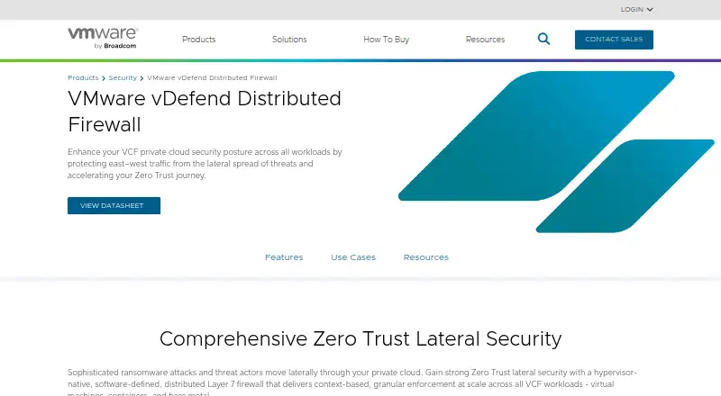 VMware vDefend Distributed Firewall's website