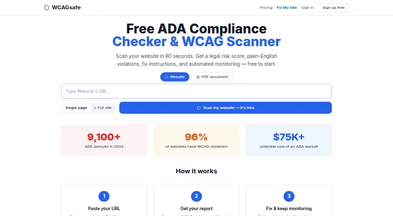WCAGsafe's website
