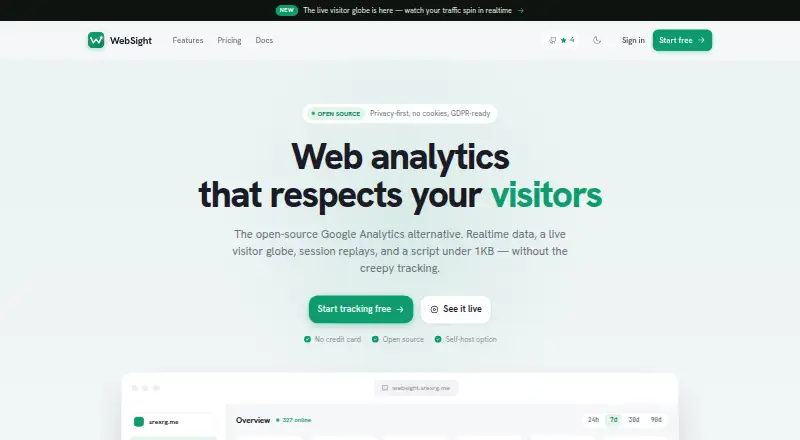 WebSight's website