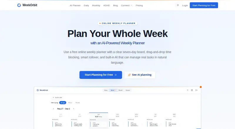 WeekOrbit's website