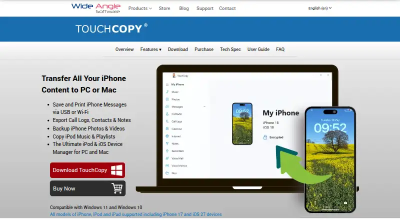 TouchCopy's website