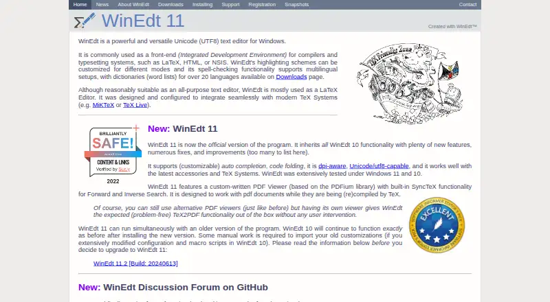 WinEdt's website