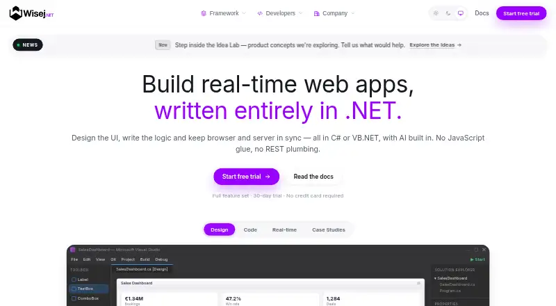 Wisej.NET's website