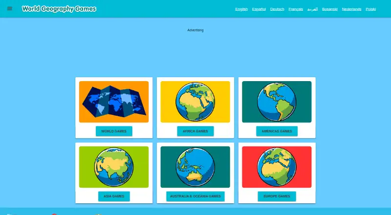 World Geography Games's website