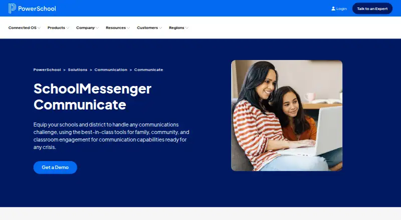 SchoolMessenger Communicate's website