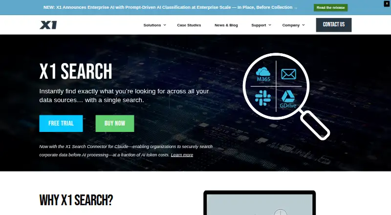 X1 Search's website