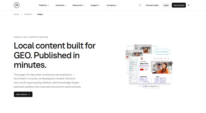 Yext Pages's website