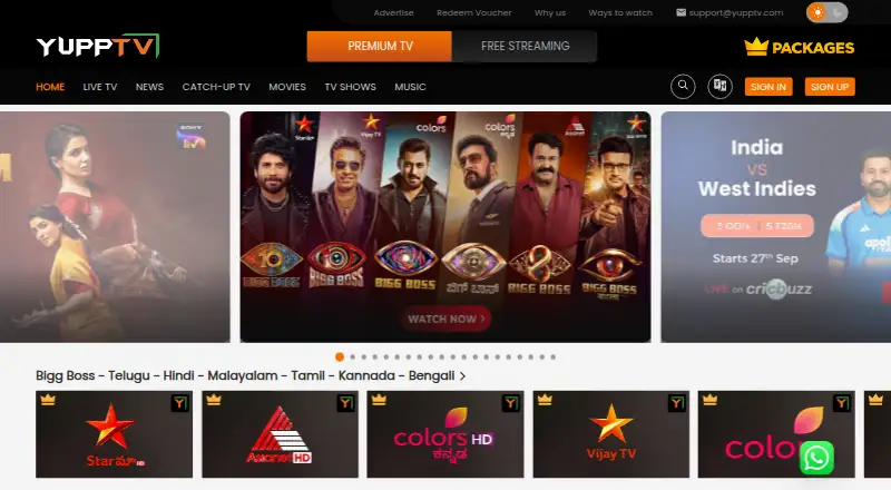 YuppTV's website