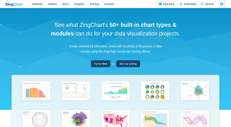 ZingChart's website