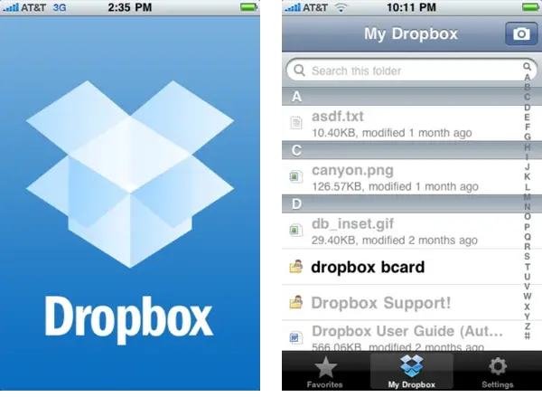 Dropbox iPhone App