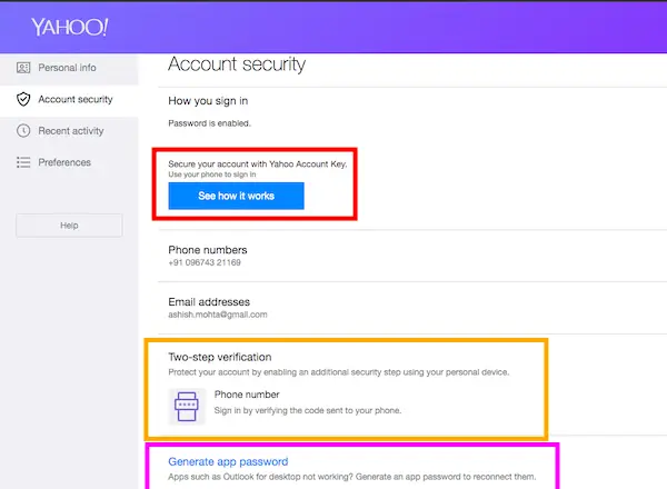 Securely Sign to Yahoo Mail