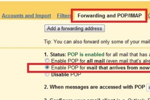 enable pop3 in gmail