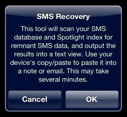 recover deleted SMS in an iPhone