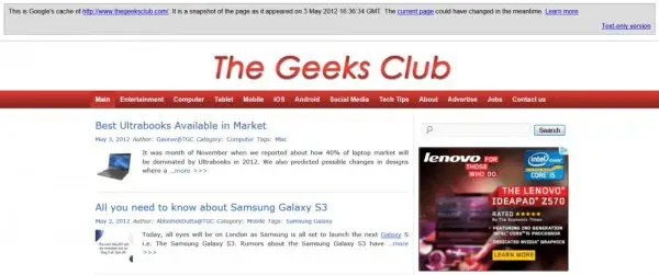 The Geeks Club Cache