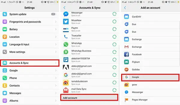 Create a new Google Account from Android smartphone