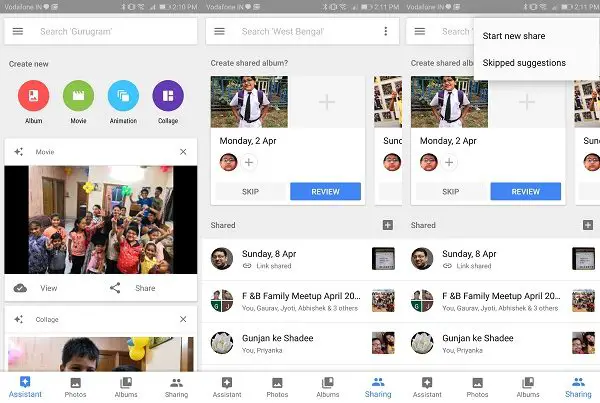 Google Photos share Photos with Family and Friends