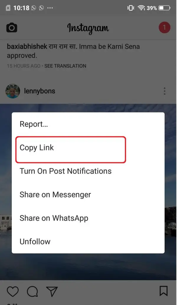Download Insta photo by copying link