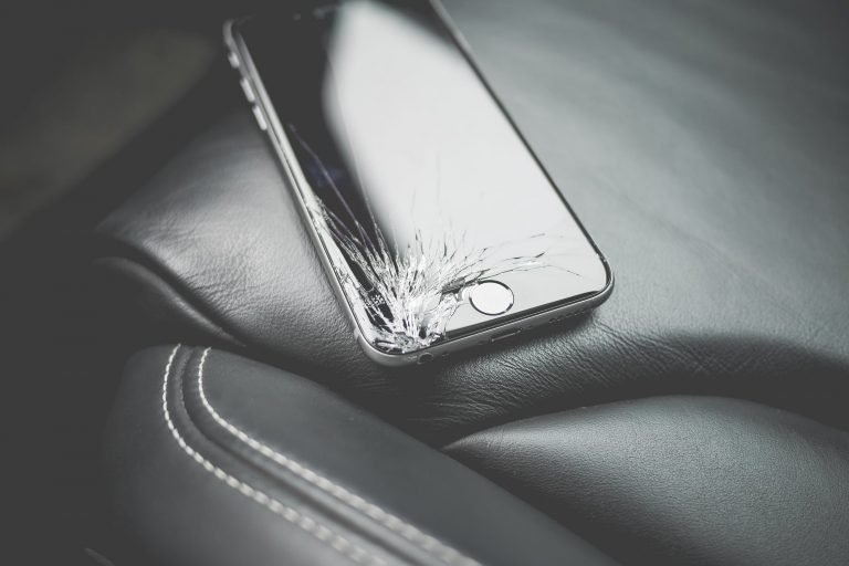 Cracked phone screen