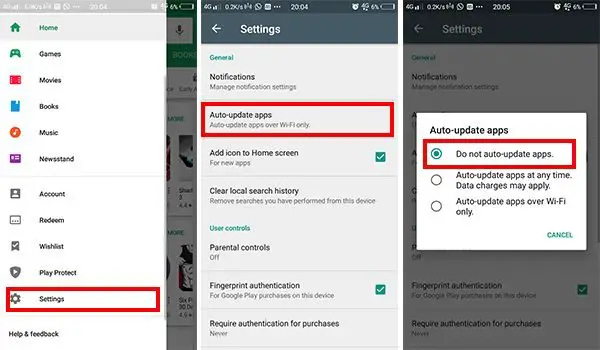 Disable App Updates on Google Play Store