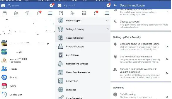 change Facebook privacy settings on Android