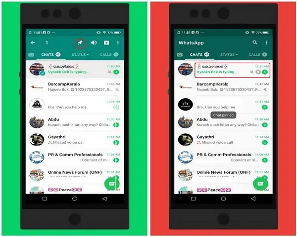 pin chats and star messages in WhatsApp