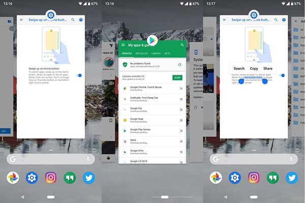 How to enable the navigation gestures in Android P