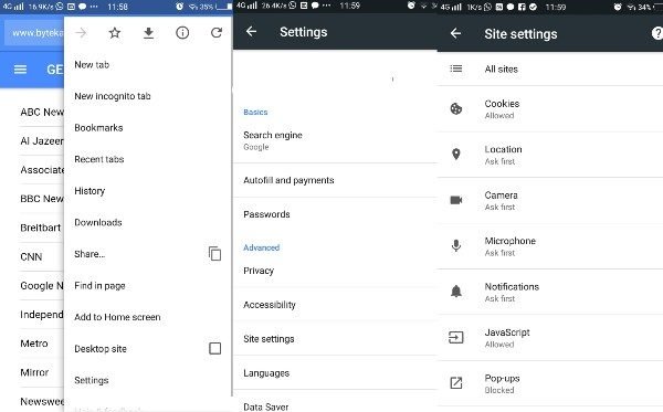 Disable ad pop-ups in Android in Chrome